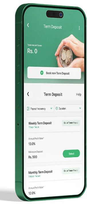 Easypaisa term deposit screen